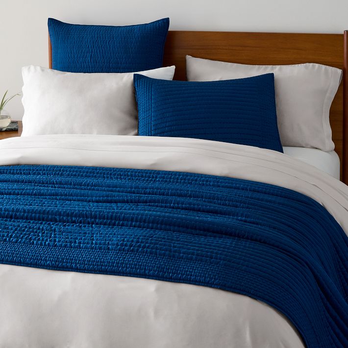 Silky TENCEL™ Pick Stitch Quilt & Shams West Elm