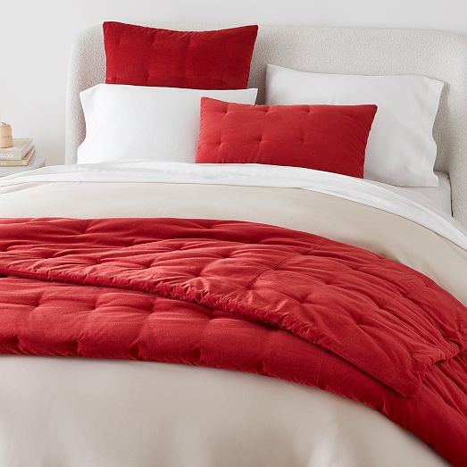 Classic Cotton Velvet Tack Stitch Quilt & Shams West Elm
