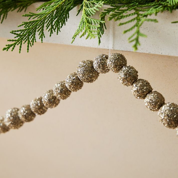 Gold Glitter Ball Garland West Elm