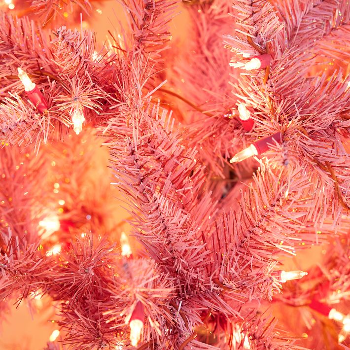 Pink Tinsel Christmas Tree West Elm