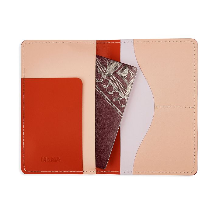 MoMA Pink Recycled Leather Passport Holder West Elm