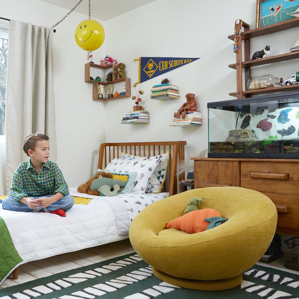 Petite Groovy Swivel Chair West Elm