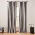 Organic Flannel Curtain - Charcoal | West Elm