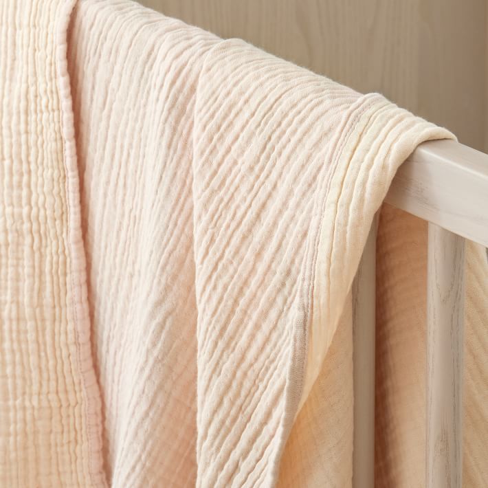 Organic Reversible Gauze Baby Blanket West Elm
