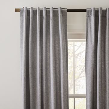 Organic Flannel Curtain - Charcoal | West Elm