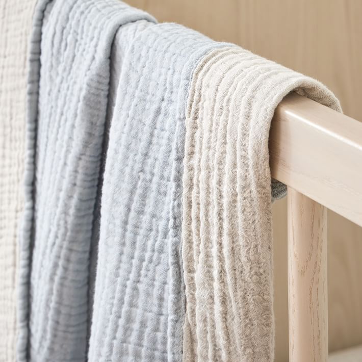 Organic Reversible Gauze Baby Blanket West Elm