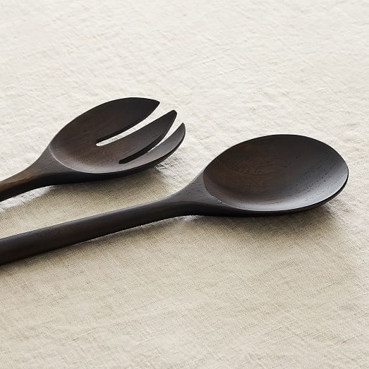 Ebony Teak Wood Serving Utensils (Set of 2) West Elm