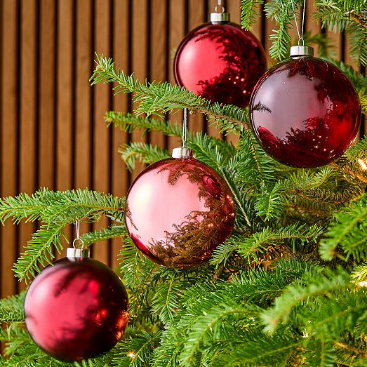 Large Tonal Red Ornaments (Set of 4) | West Elm