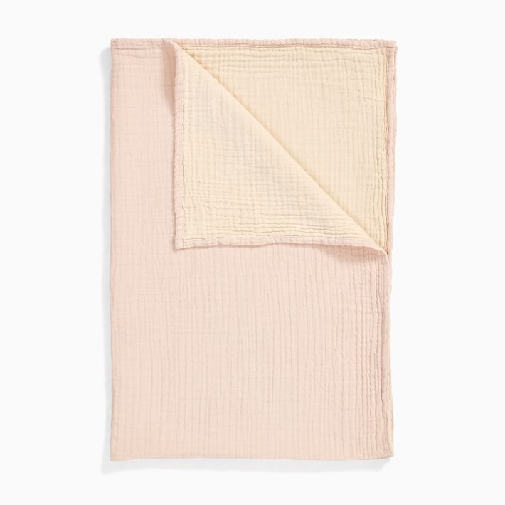 Organic Reversible Gauze Baby Blanket West Elm