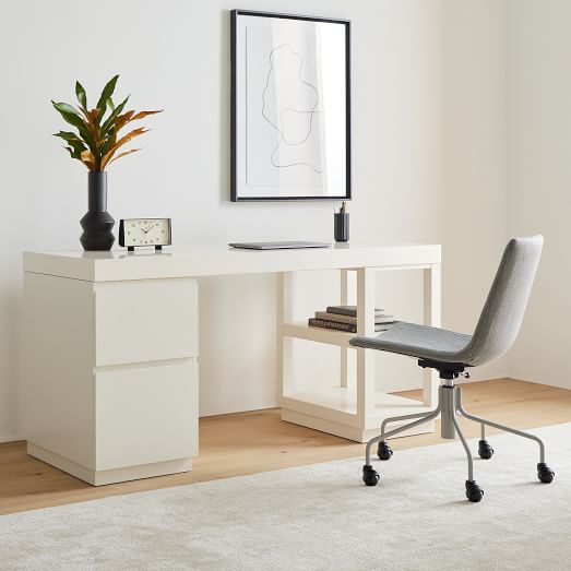 Parsons File & Open Storage Desk Set (62") West Elm