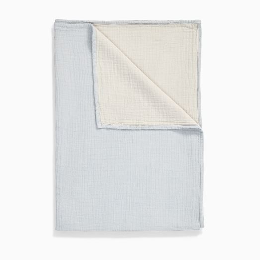 Organic Reversible Gauze Baby Blanket West Elm