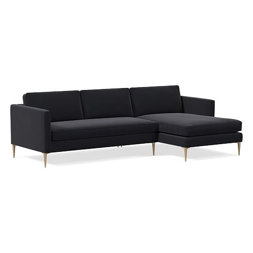 Harris Loft 2Piece Chaise Sectional (106") Metal Legs West Elm