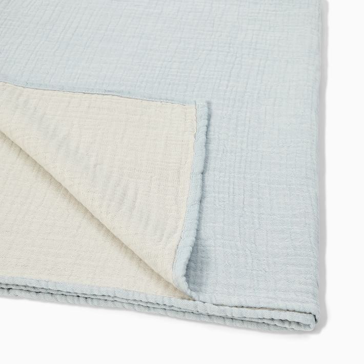 Organic Reversible Gauze Baby Blanket West Elm