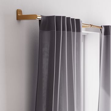 Sheer European Flax Linen Curtain - Iron Gate | West Elm