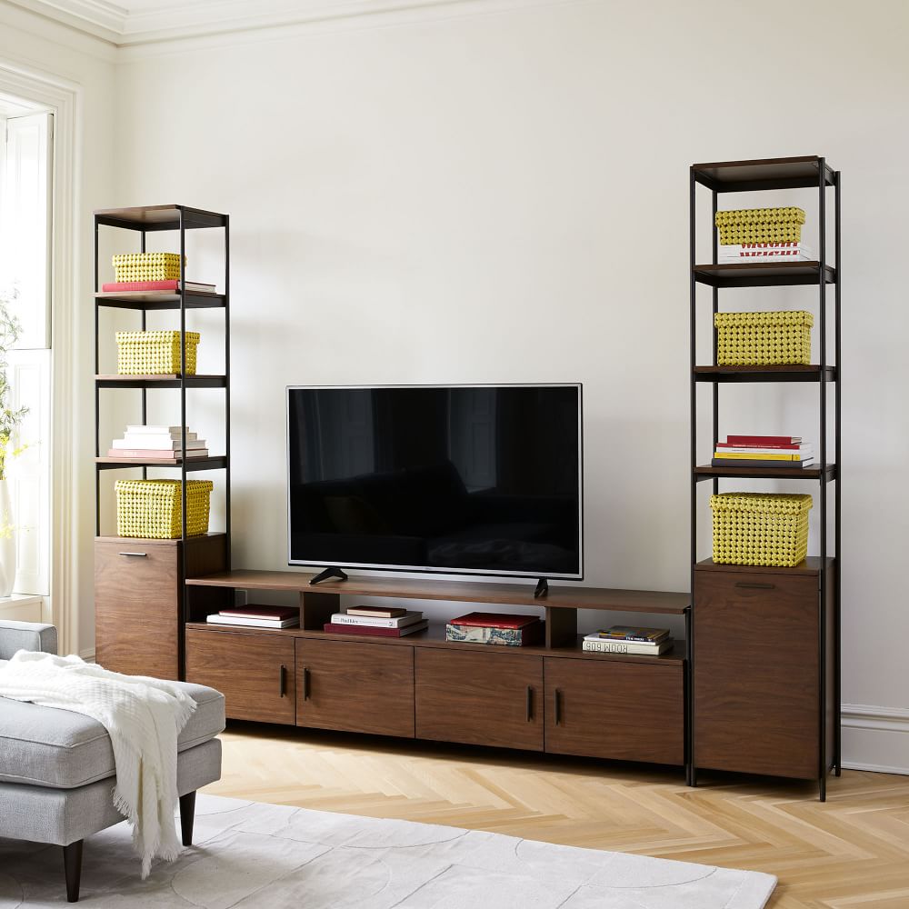 Foundry Narrow Bookcase & Console Set Dark Walnut West Elm