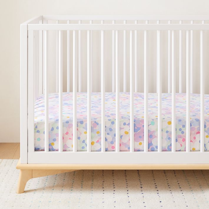 Painted Daisy Crib Fitted Sheet West Elm