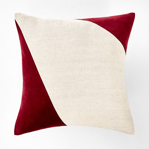 Cotton Linen & Velvet Corners Pillow Cover West Elm
