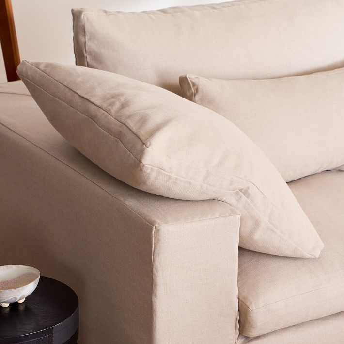 Harmony Modular Skirted Slipcover 2Piece Chaise Sectional (122") West Elm