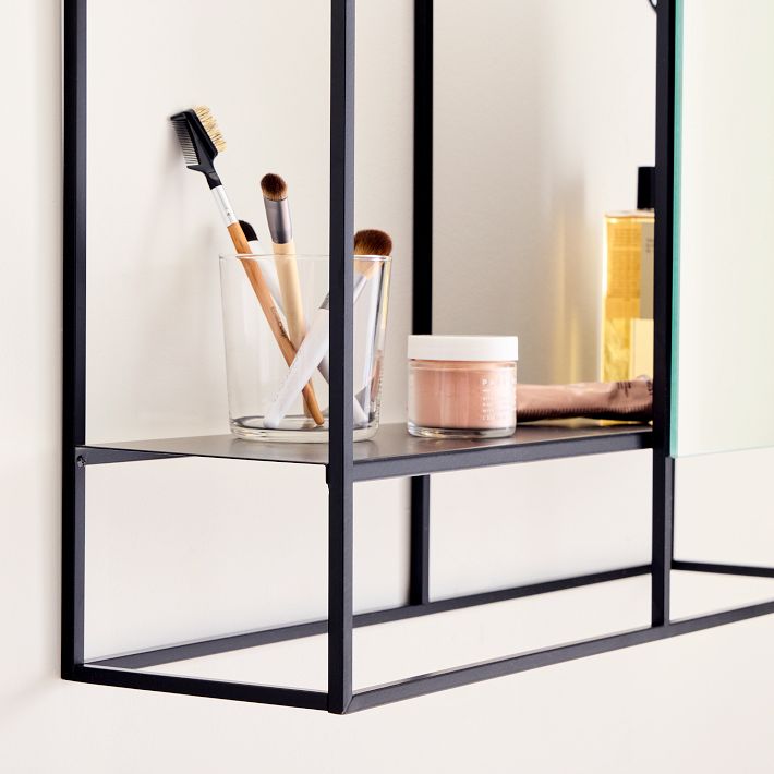 Dustin Mirrored Open Wall Shelf West Elm