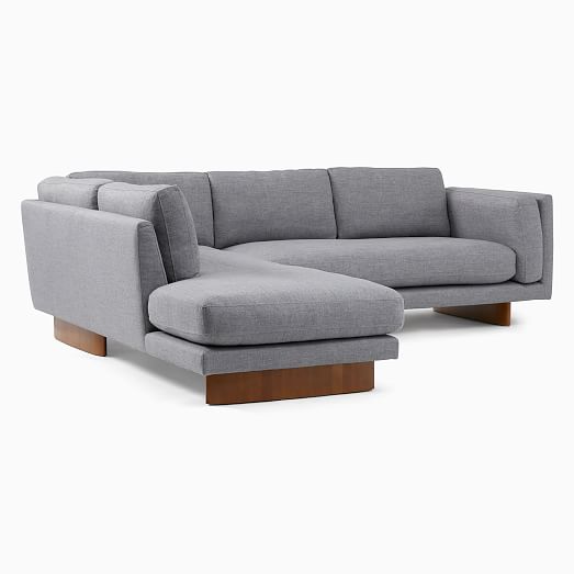 Anton 2 Piece Terminal Chaise Sectional Wood Legs Sofa With Chaise