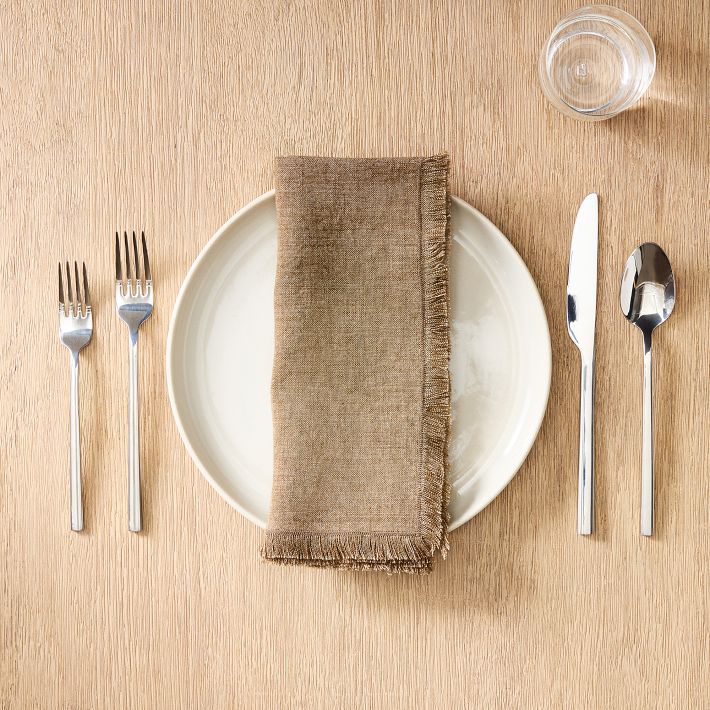 Frayed Edge Linen Napkin Sets | West Elm