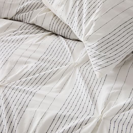 Organic Cotton Striped Pintuck Duvet Cover & Shams West Elm