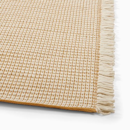 Mini Grid Fringe Rug | West Elm