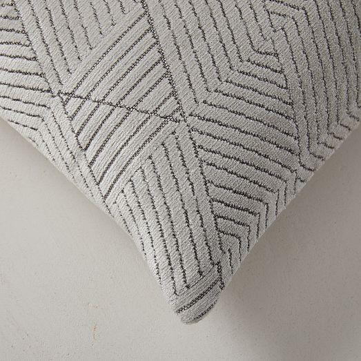 Geo Facet Jacquard Velvet Pillow Cover West Elm