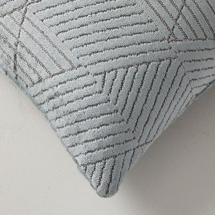 Geo Facet Jacquard Velvet Pillow Cover West Elm