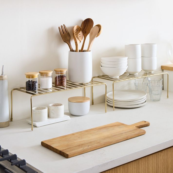 mDesign Metal Shelf Riser Set of 2 West Elm