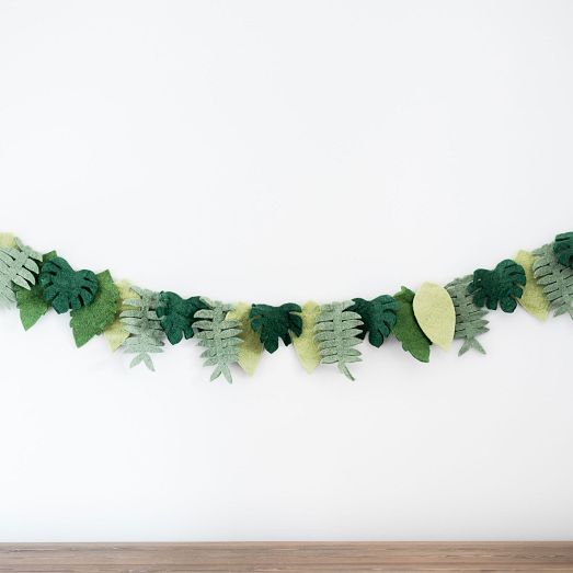 Nivas Collection Felted Leaves Garland West Elm