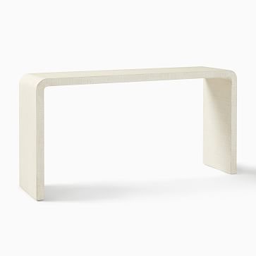 Solstice Whitewash Raffia Entry Console Table