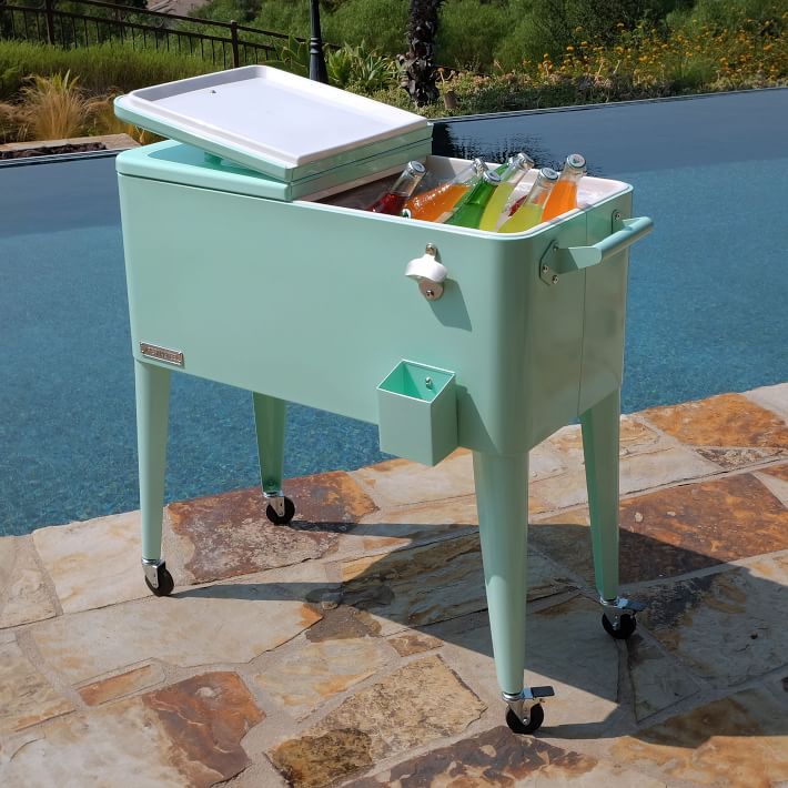 Permasteel 80 Qt. Portable Rolling Patio Cooler | West Elm