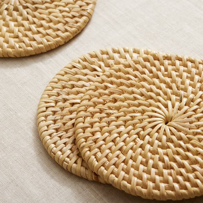 Merida Rattan Woven Coasters West Elm