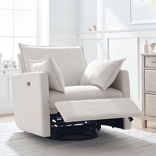 Paxton Pillow Manual & Power Swivel Glider Recliner West Elm