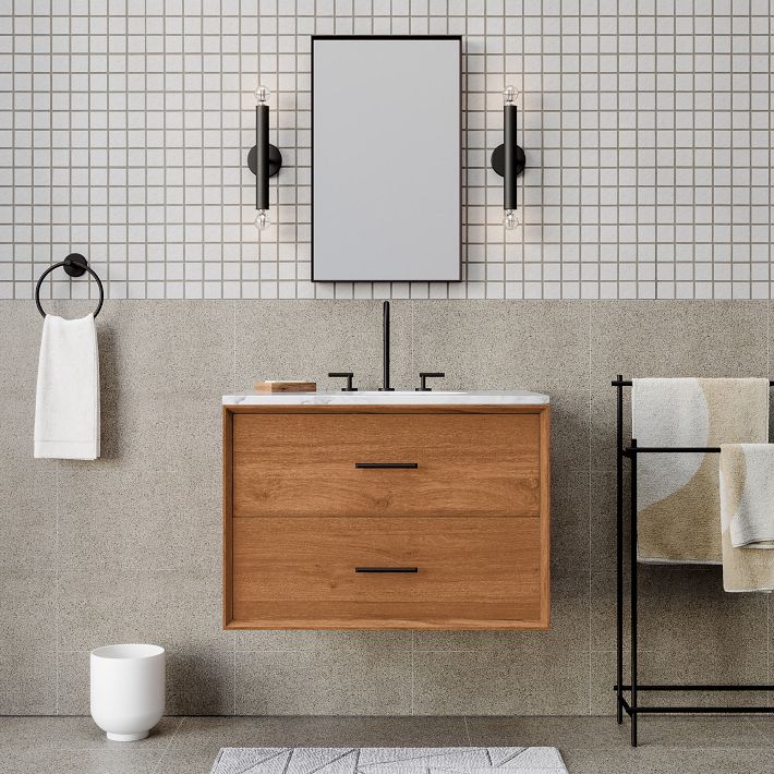 Mid-Century Floating Single Bathroom Vanity (24