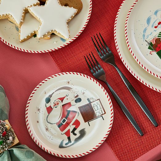 St. Jude MidCentury Santa Salad Plate Sets West Elm