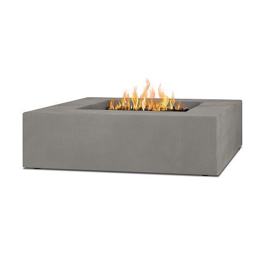 Square 40" Outdoor Concrete Fire Table West Elm