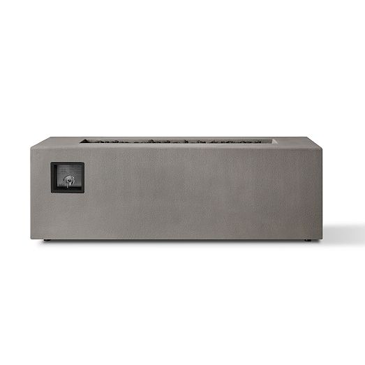 Tall 60" Rectangle Outdoor Concrete Fire Table West Elm