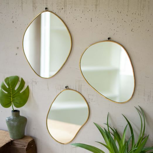 Brass Framed Organic Shaped Mirrors (Set Of 3) - 9