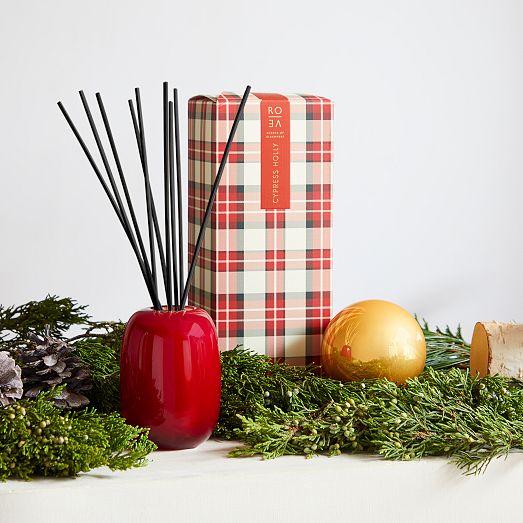 Rove Red Plaid Candle Cypress Holly West Elm