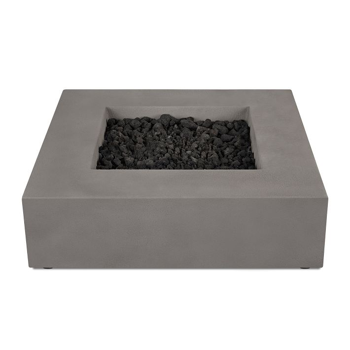 Square 40" Outdoor Concrete Fire Table West Elm