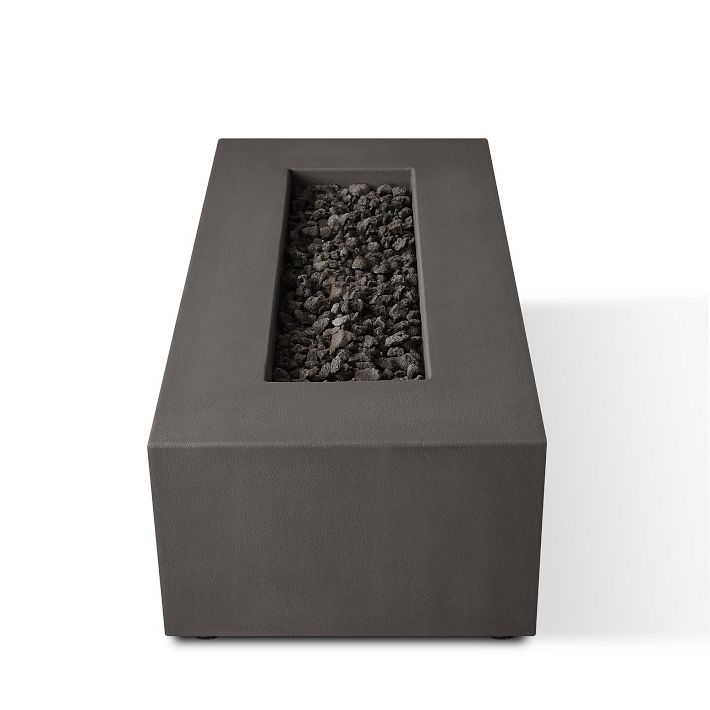 Tall 60" Rectangle Outdoor Concrete Fire Table West Elm