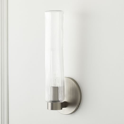 Fluted Glass Indoor/Outdoor Sconce (3") West Elm