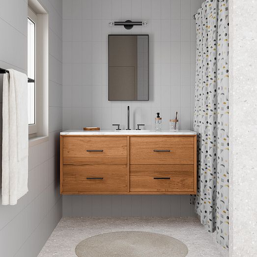 MidCentury Geo Shower Curtain West Elm