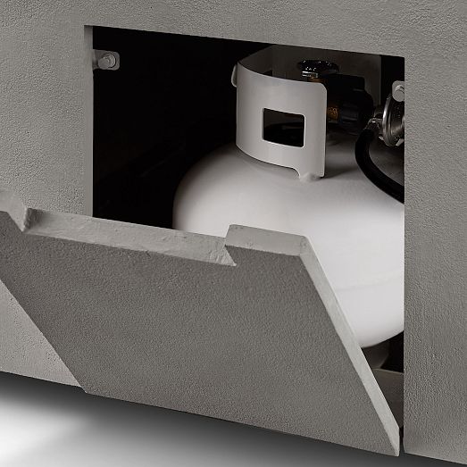 Tall 60" Rectangle Outdoor Concrete Fire Table West Elm