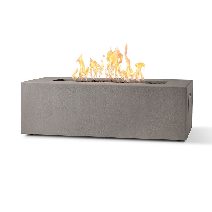 Tall 60" Rectangle Outdoor Concrete Fire Table West Elm