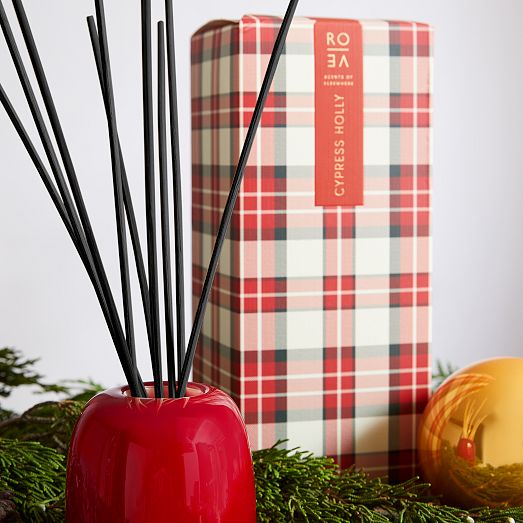 Rove Red Plaid Candle Cypress Holly West Elm
