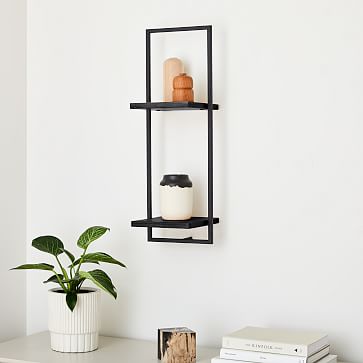 Shelfmate Black & Black D, Tall Vertical Double Shelf
