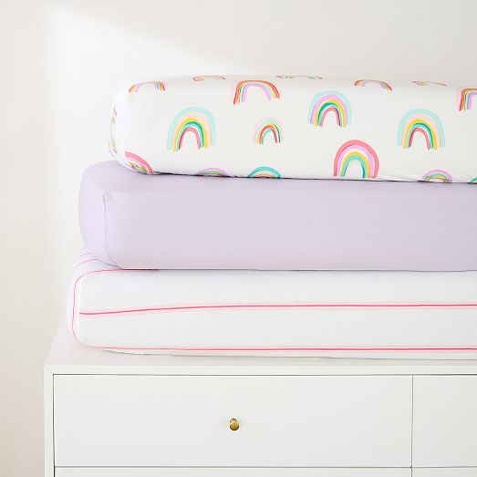 Pop Stripe Crib Fitted Sheet West Elm